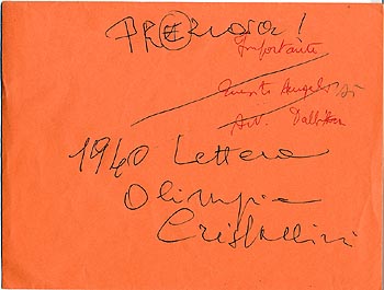  Busta contenente la lettera originale  con autografo di Luigi 