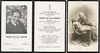 1956 Santino della Sig.ra Ida Tibaldi vedova Gaspari