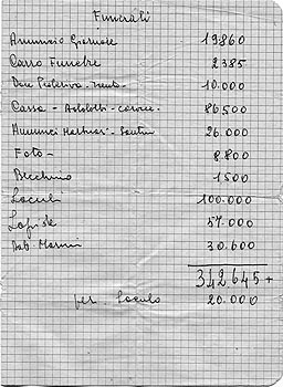 1956 appunto autografo di Luigi Gaspari