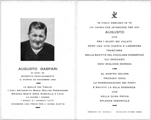1953 santino Augusto Gaspari