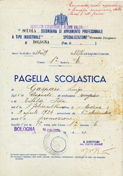 Pagella anno scolastico 1938 - '39